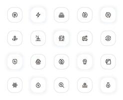 Energy and Renewable line icons set. Charge, alternative power, ecology, electric car, battery. outline pictograms for web and ui, ux mobile app design. Editable Stroke. 24x24 Pixel Perfect. vector