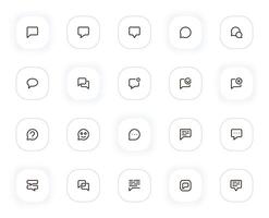 Messages and chat line icons set. Bubble, dialogue, communication, comment, text, discussion. outline pictograms for web and ui, ux mobile app design. Editable Stroke. 24x24 Pixel Perfect. vector