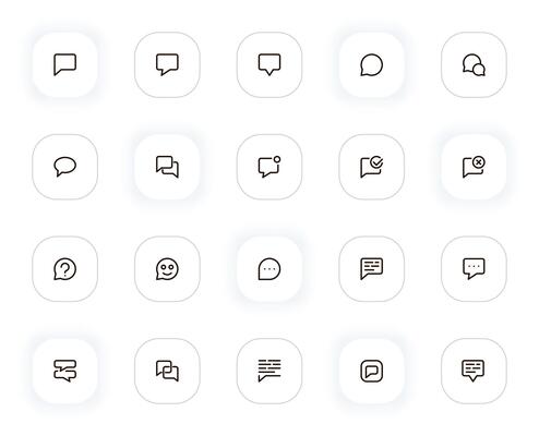 Messages and chat line icons set. Bubble, dialogue, communication, comment, text, discussion. outline pictograms for web and ui, ux mobile app design. Editable Stroke. 24x24 Pixel Perfect.