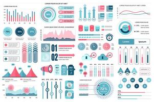 Bundle infographic elements data visualization design template. Can be used for steps, business processes, workflow, diagram, flowchart concept, timeline, marketing icons, info graphics. vector