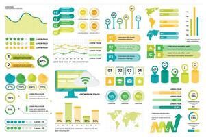 Bundle infographic elements data visualization design template. Can be used for steps, business processes, workflow, diagram, flowchart concept, timeline, marketing icons, info graphics. vector