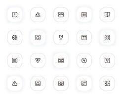 Package line icons set. Information, recycling, keep dry, iso, fragile, open here, flammable tags. outline pictograms for web and ui, ux mobile app design. Editable Stroke. 24x24 Pixel Perfect. vector