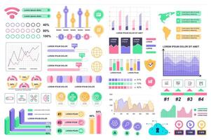 Bundle infographic elements data visualization design template. Can be used for steps, business processes, workflow, diagram, flowchart concept, timeline, marketing icons, info graphics. vector