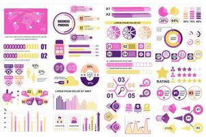 Bundle infographic elements data visualization design template. Can be used for steps, business processes, workflow, diagram, flowchart concept, timeline, marketing icons, info graphics. vector