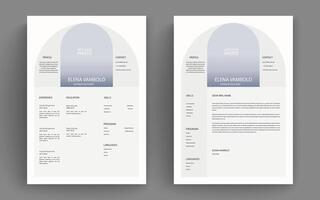 Professional clean modern resume cv and cover letter business layout template. Minimalist resume cv elegant stylish design template. Multipurpose resume and letterhead design. vector