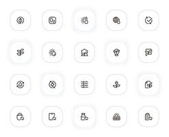 ecología y reciclaje línea íconos colocar. planta, clima, globo, clima, hoja y otro botones. contorno pictogramas para web y ui, ux móvil aplicación diseño. editable ataque. 24x24 píxel Perfecto. vector