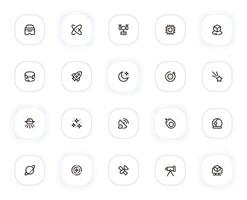 Technology and space line icons set. Science, rocket, drone, microcircuit, star and other buttons. outline pictograms for web and ui, ux mobile app design. Editable Stroke. 24x24 Pixel Perfect. vector