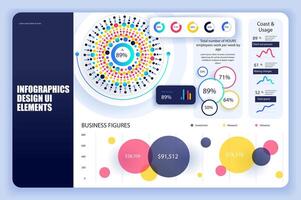 Bundle infographic elements data visualization design template. Can be used for steps, business processes, workflow, diagram, flowchart, timeline, KPI dashboard, info graphics. vector