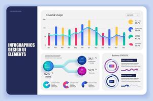 Bundle infographic elements data visualization design template. Can be used for steps, business processes, workflow, diagram, flowchart, timeline, KPI dashboard, info graphics. vector