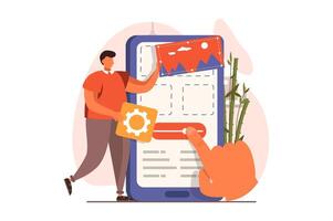 ui y ux diseñadores web concepto en plano diseño. ilustración vector