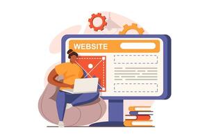 ui y ux diseñadores web concepto en plano diseño. ilustración vector