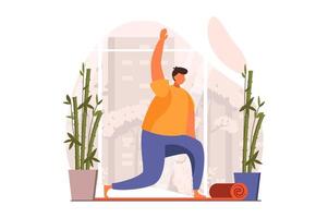 Yoga web concept in flat design. illustration vector