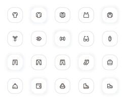 Clothes and accessories line icons set. Editable Stroke. 24x24 Pixel Perfect. vector