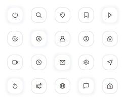 Interface essential line icons set. Editable Stroke. 24x24 Pixel Perfect. vector