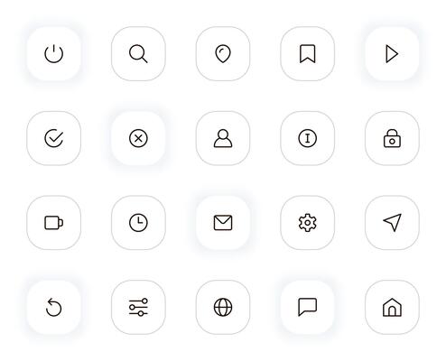 Interface essential line icons set. Editable Stroke. 24x24 Pixel Perfect.