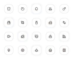 Food line icons set. Editable Stroke. 24x24 Pixel Perfect. vector