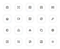 Photo edit line icons set. Editable Stroke. 24x24 Pixel Perfect. vector