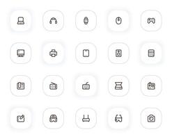 Computers and devices line icons set. Editable Stroke. 24x24 Pixel Perfect. vector