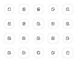 Files line icons set. Editable Stroke. 24x24 Pixel Perfect. vector