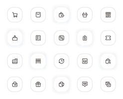 Shopping and e-commerce line icons set. Editable Stroke. 24x24 Pixel Perfect. vector