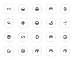 Email line icons set. Editable Stroke. 24x24 Pixel Perfect. vector
