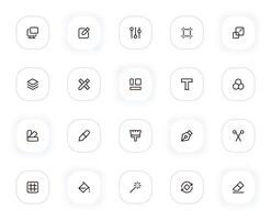 Design tools line icons set. Editable Stroke. 24x24 Pixel Perfect. vector