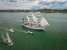 Tall ships sailing in Tagus river. Lisbon, Portugal photo