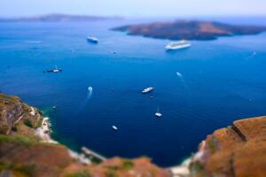 Cruise ships and tourist boats in sea photo