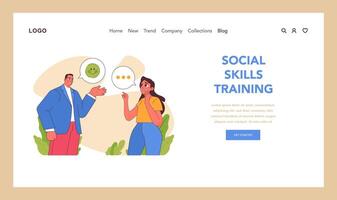 Social Skills Training concept. Flat illustration vector