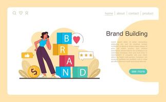 Brand Building concept. Flat illustration vector