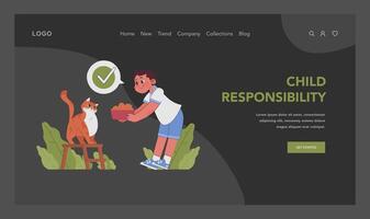 Child Responsibility concept. Flat illustration vector