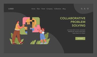 Collaborative Problem Solving concept. Flat illustration vector