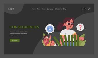 Consequences concept. Flat illustration vector