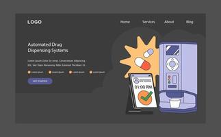 Automated Drug Dispensing Systems concept. Flat illustration. vector