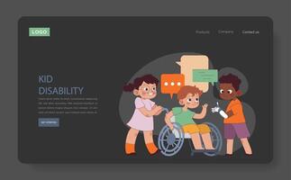 Kid Disability concept. vector