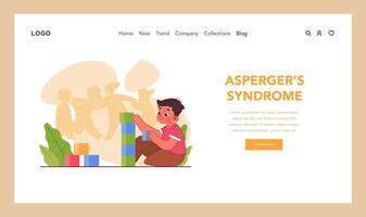 Neurodiversity web banner or landing page. Cognitive development vector