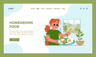 Homegrown food concept. Flat illustration vector