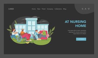 Senior care concept. illustration vector