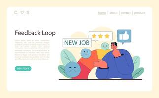 Feedback Loop concept. Continuous improvement through employee sentiment analysis. vector