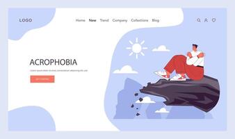 Phobia web banner or landing page. Human's irrational inner fears vector