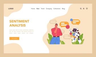 Sentiment analysis concept. Flat illustration vector