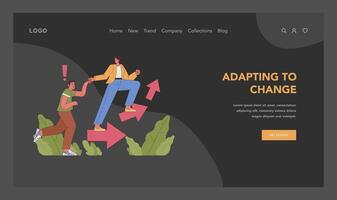 Adapting to change concept. Flat illustration vector