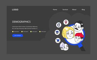 demográfico focalización concepto. plano ilustración. vector