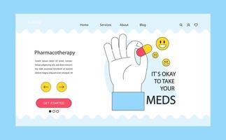 Neurosis, chronic stress or anxiety mental disorder treatment web banner vector