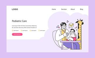 Pediatric Care concept. Ensuring child health development and milestones. Flat illustration. vector