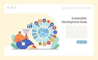 Global ambition visual for 2030. Charting a course for sustainable future. vector