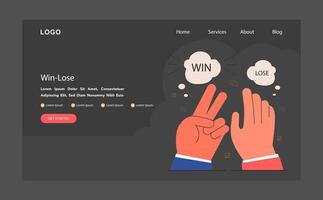 ganar-perder guión, enfatizando estratégico opciones oscuro o noche modo vector