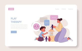 Play therapy concept. vector