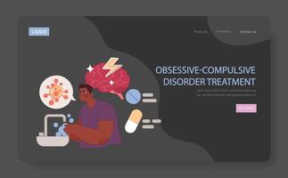 Obsessive-Compulsive Disorder Treatment concept. vector