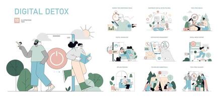 Digital Detox. Flat Illustration vector